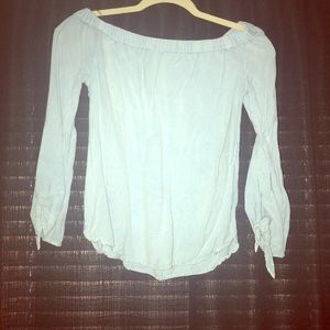 Blue off the shoulder top